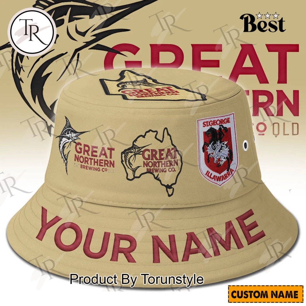 St.George Illawarra Dragons x Great Northern 2026 Custom Name Bucket Hat St.George Illawarra Dragons x Great Northern 2026 Custom Name Bucket Hat