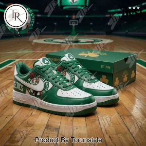 Boston Celtics AF1 Custom Green & White Fan Sneakers