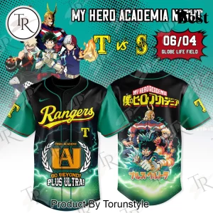 Texas Rangers My Hero Academia Crossover Anime Fan Baseball Jersey