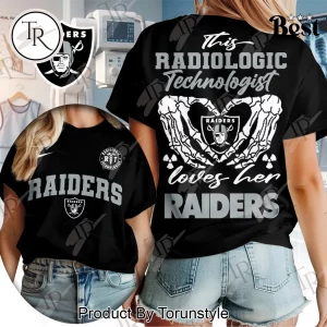 Las Vegas Raiders Radiologic Technologist Skeleton Heart Women’s T-Shirt