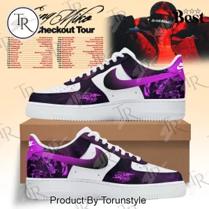 Young Miko Late Checkout Tour Custom Purple Scorpion Sneakers