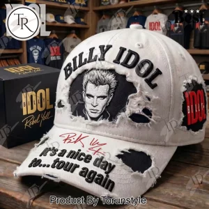 Billy Idol Rebel Yell Distressed Embroidered Baseball Cap