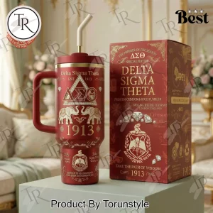 Delta Sigma Theta 1913 Premium Crimson Gold Handled Tumbler