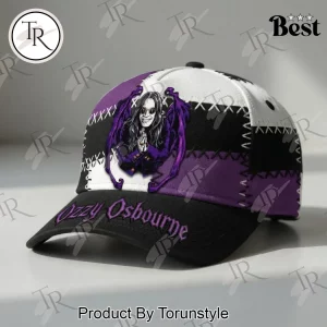 Ozzy Osbourne Purple Bat Wings Patchwork Baseball Cap
