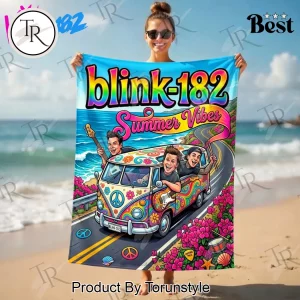 Blink-182 Summer Vibes Vibrant Band Art Beach Towel