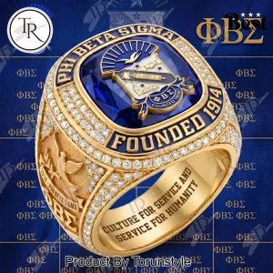 Phi Beta Sigma Premium Gold Commemorative Diamond Ring