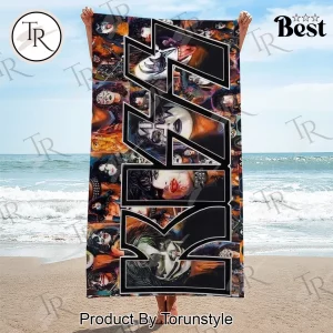 KISS Band Iconic Members Collage Vibrant Beach Towel