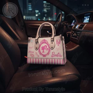 Barbie New York Mets Night Game Pink Striped Handbag
