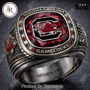 South Carolina Gamecocks Spurs Up Premium Red Gemstone Ring