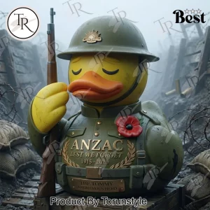 ANZAC Lest We Forget 1915-2026 Commemorative Soldier Duck Figurine