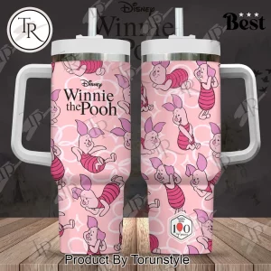 Winnie the Pooh Piglet 100th Anniversary Pink Handled Tumbler