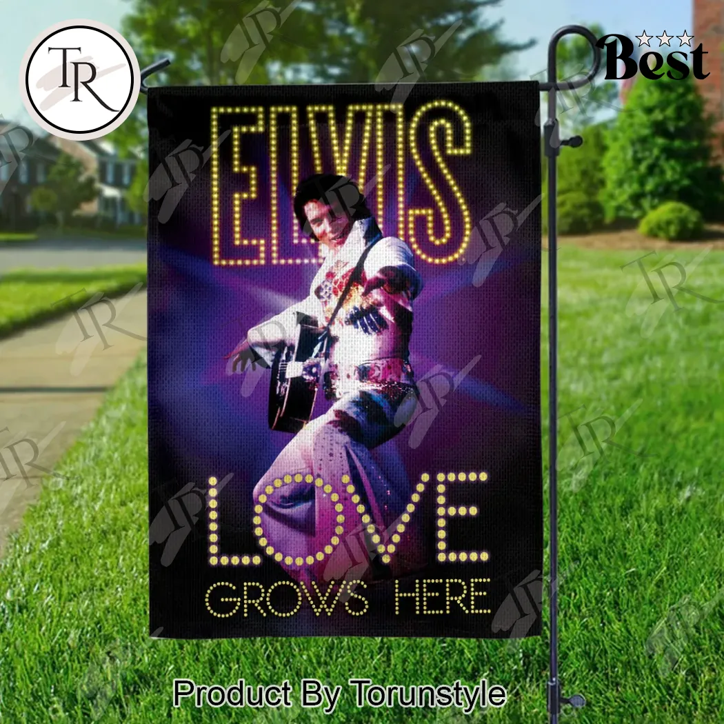 Elvis Presley Love Grows Here Double-Sided Garden Flag Elvis Presley Love Grows Here Double-Sided Garden Flag