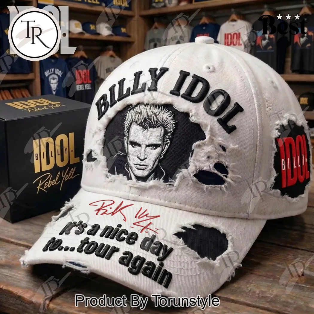 Billy Idol Rebel Yell Distressed Embroidered Baseball Cap Billy Idol Rebel Yell Distressed Embroidered Baseball Cap