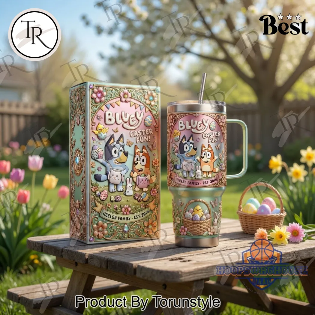 Bluey Heeler Family Est. 2018 Easter Fun Insulated Tumbler