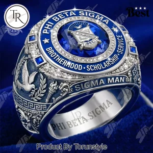 Phi Beta Sigma Premium Blue Stone Men’s Fraternity Ring