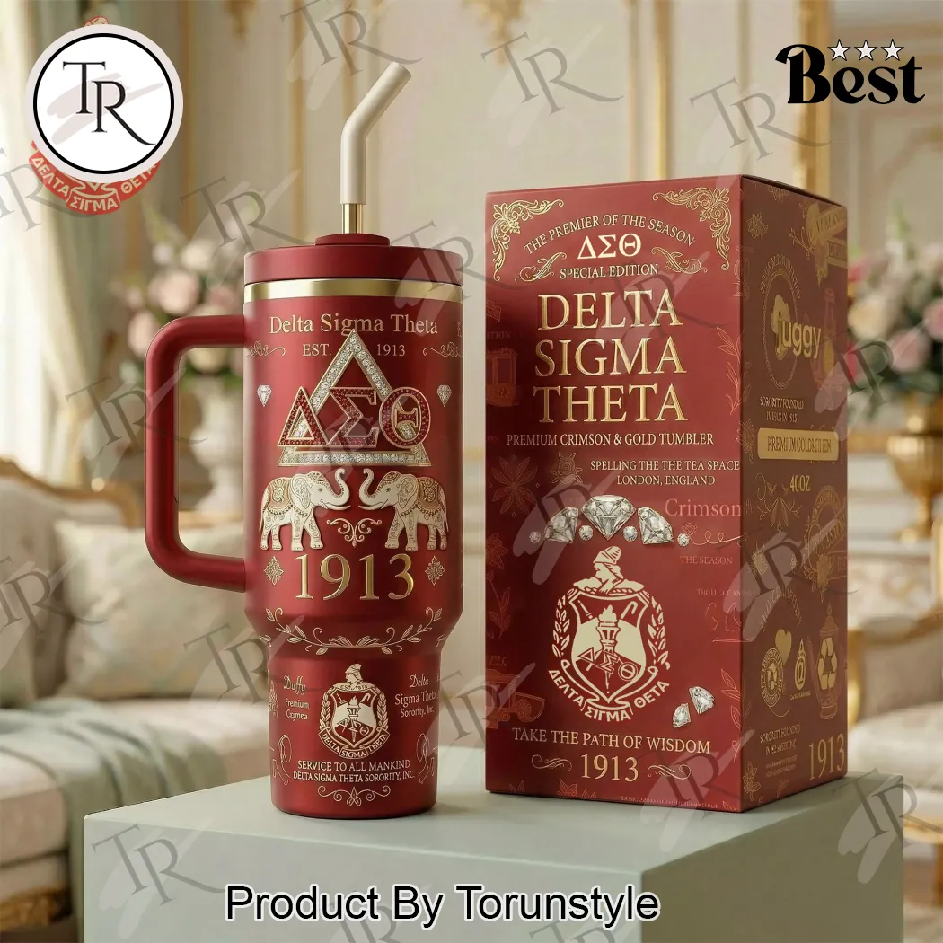 Delta Sigma Theta 1913 Premium Crimson Gold Handled Tumbler