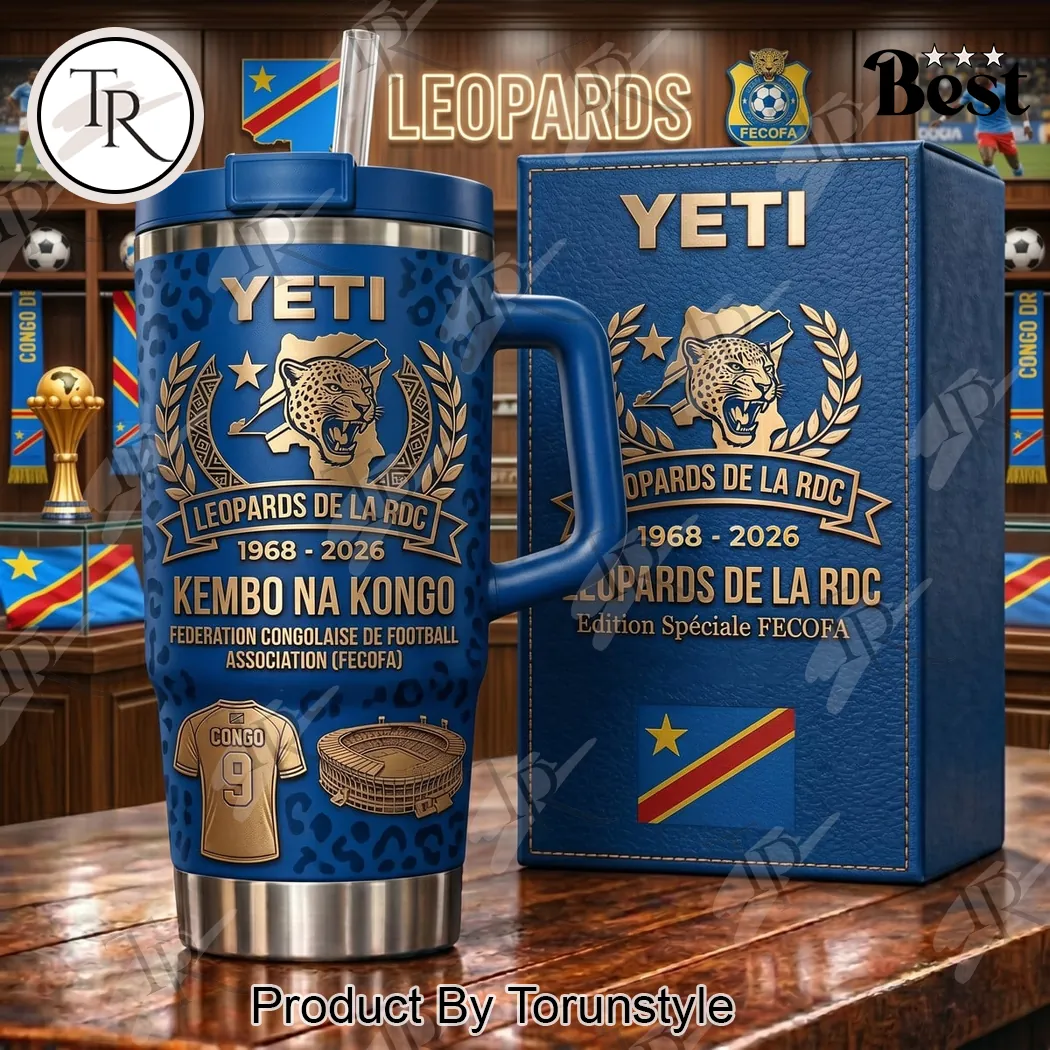 DRC Leopards Football Team Commemorative 1968-2026 Blue Gold YETI Insulated Tumbler DRC Leopards Football Team Commemorative 1968-2026 Blue Gold YETI Insulated Tumbler