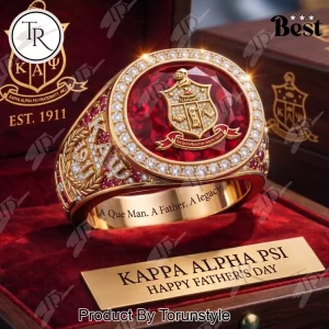 Kappa Alpha Psi Fraternity Est. 1911 Premium Gold Diamond Ruby Ring
