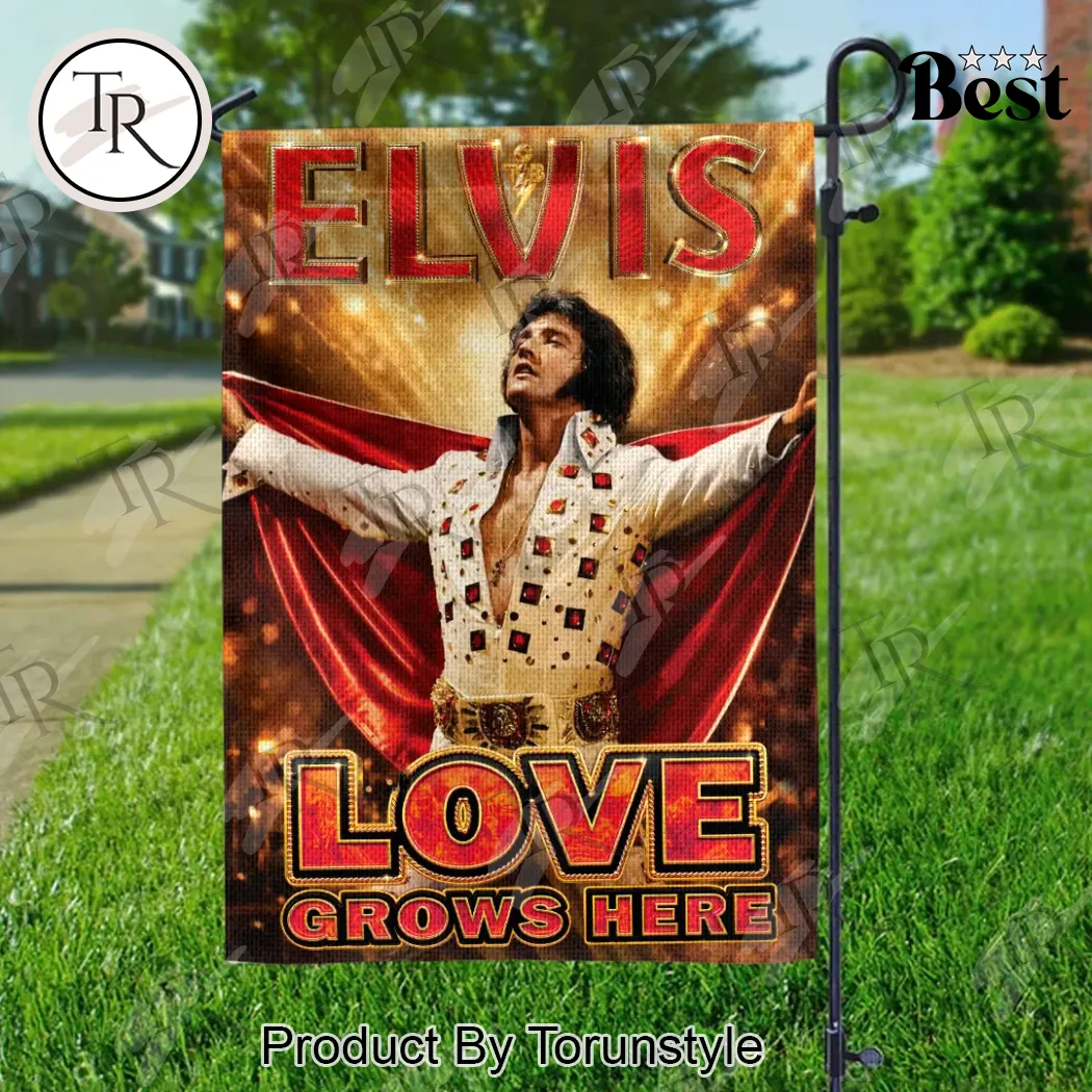 Elvis Presley Love Grows Here Double-Sided Garden Flag Elvis Presley Love Grows Here Double-Sided Garden Flag
