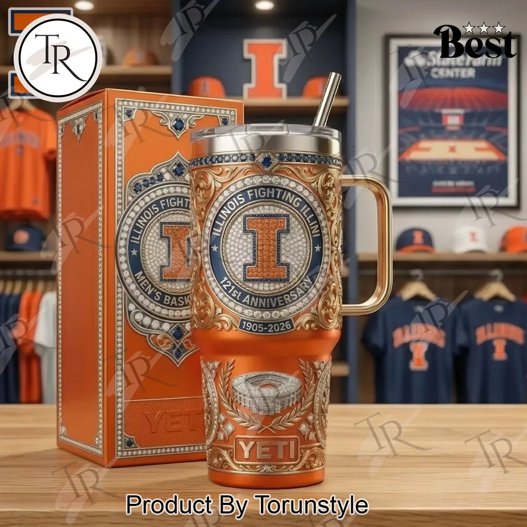 Illinois Fighting Illini 121st Anniversary 1905-2026 Diamond YETI Handle Tumbler