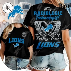 Detroit Lions Radiologic Technologist Skeleton Heart Premium Women’s T-Shirt