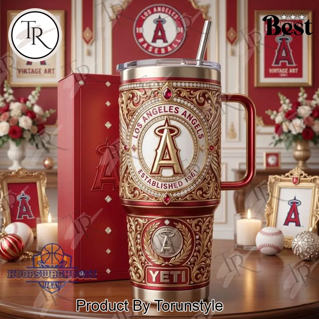 Los Angeles Angels Ornate Gold Established 1961 Baseball Tumbler Los Angeles Angels Ornate Gold Established 1961 Baseball Tumbler
