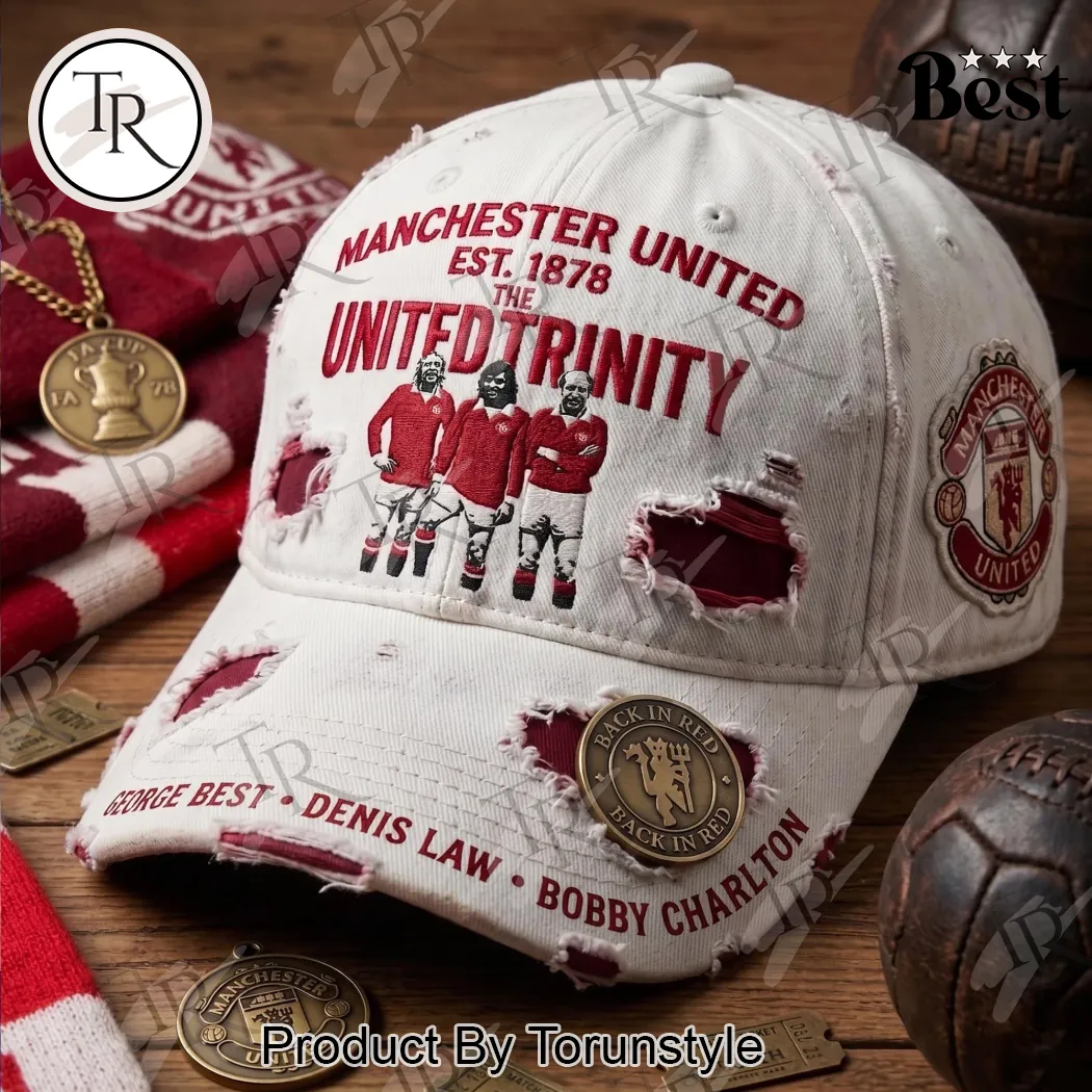 Manchester United United Trinity Legendary Players Distressed Baseball Cap Manchester United United Trinity Legendary Players Distressed Baseball Cap