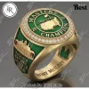 Omega Psi Phi Luxury Gold Tone Fraternity Ring with Diamond Accents