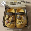 Michigan Wolverines Basketball Navy Custom Charms Clogs