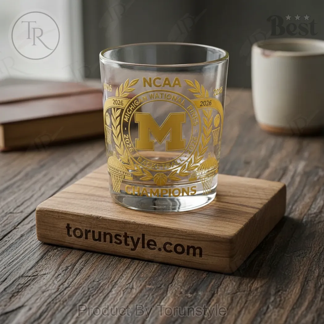 Michigan Wolverines 2026 NCAA Basketball National Champions Engraved Whiskey Glass Michigan Wolverines 2026 NCAA Basketball National Champions Engraved Whiskey Glass