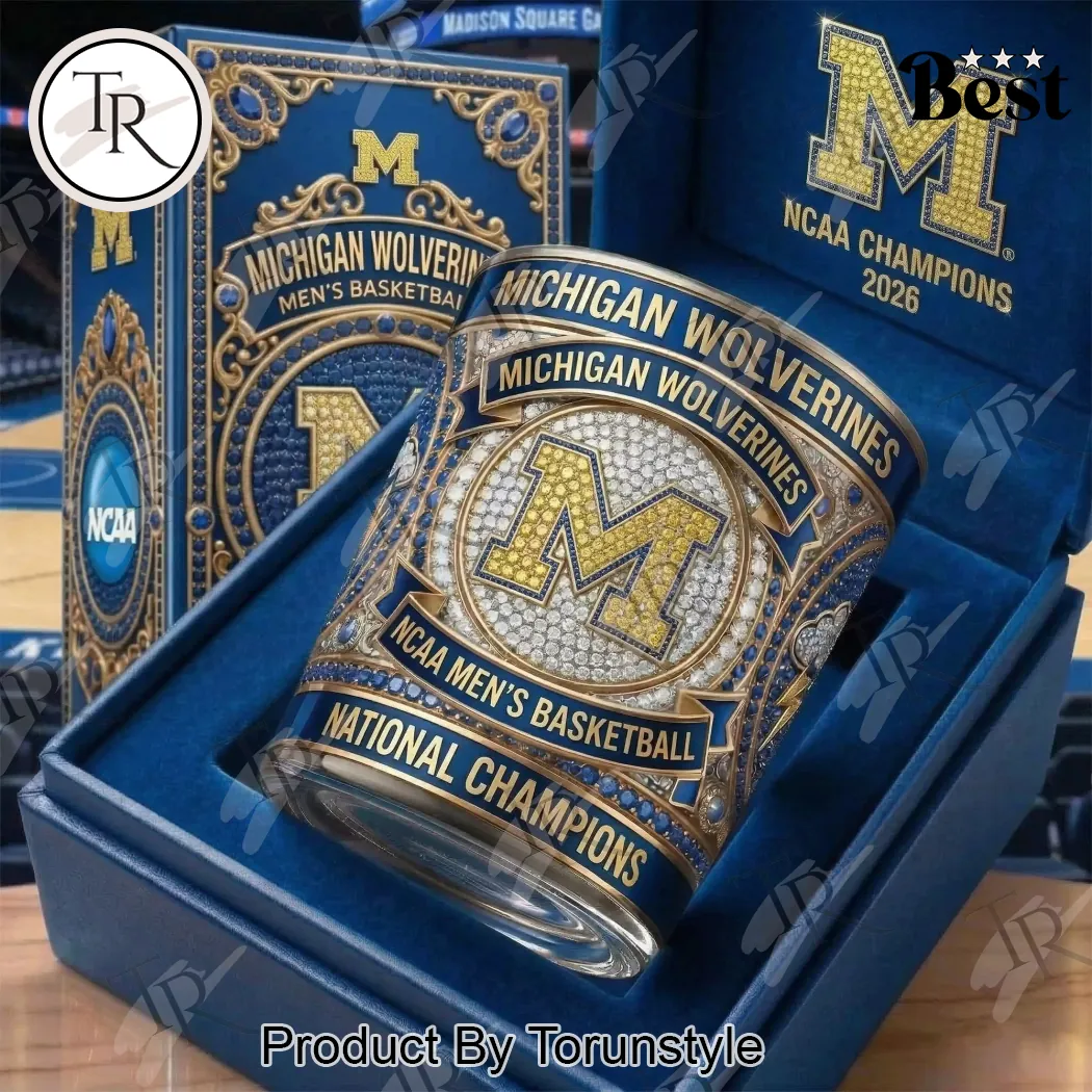 Michigan Wolverines 2026 NCAA Men’s Basketball National Champions Premium Drinking Glass Michigan Wolverines 2026 NCAA Men’s Basketball National Champions Premium Drinking Glass
