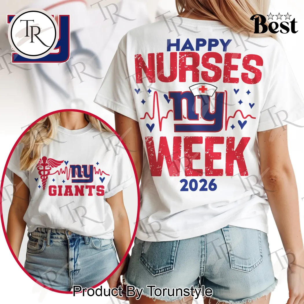 New York Giants Happy Nurses Week 2026 Women's Fan T-Shirt New York Giants Happy Nurses Week 2026 Women's Fan T-Shirt
