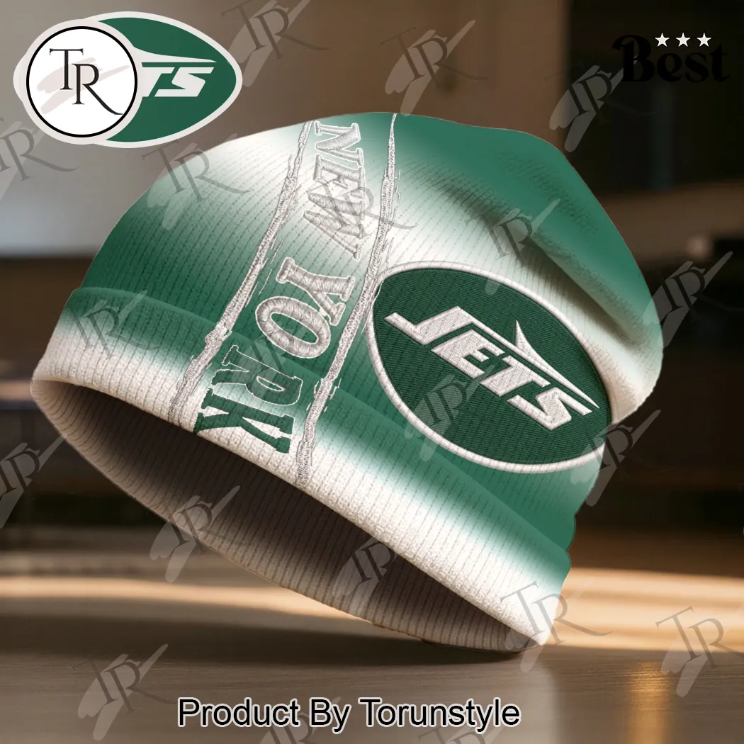 New York Jets NFL Embroidered Logo Fan Beanie Hat New York Jets NFL Embroidered Logo Fan Beanie Hat