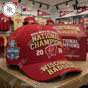 Wisconsin Badgers NCAA Men’s Ice Hockey National Champions 2026 Cap