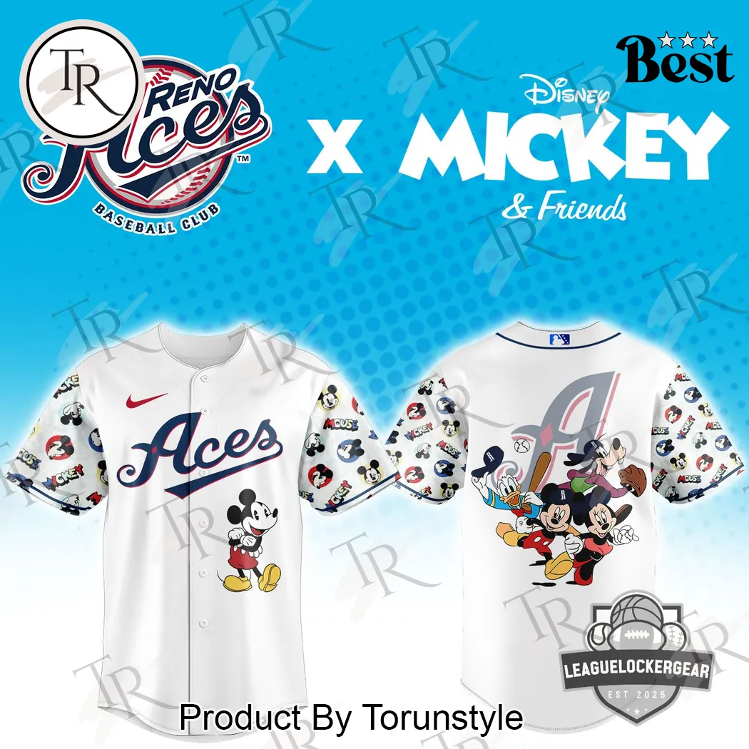 Reno Aces Disney Mickey & Friends Collaboration Baseball Jersey Reno Aces Disney Mickey & Friends Collaboration Baseball Jersey