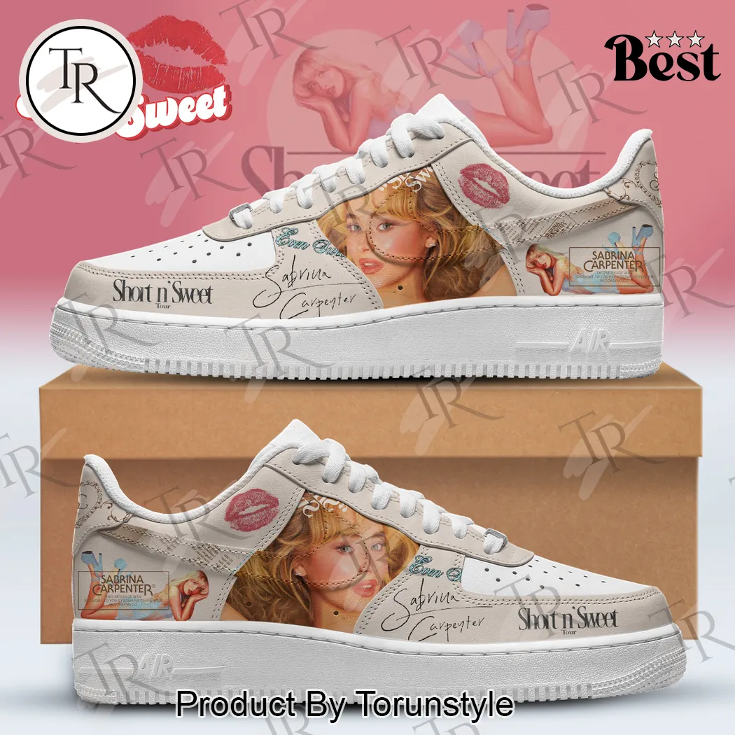Sabrina Carpenter Short n’ Sweet Tour Custom Air Force One Sneaker Sabrina Carpenter Short n’ Sweet Tour Custom Air Force One Sneaker