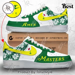 Masters Golf Tournament Custom Green Floral Nike AF1 Sneakers