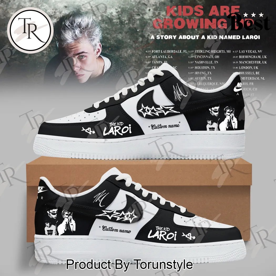 The Kid Laroi Tour Merch Personalized Black & White Sneakers The Kid Laroi Tour Merch Personalized Black & White Sneakers