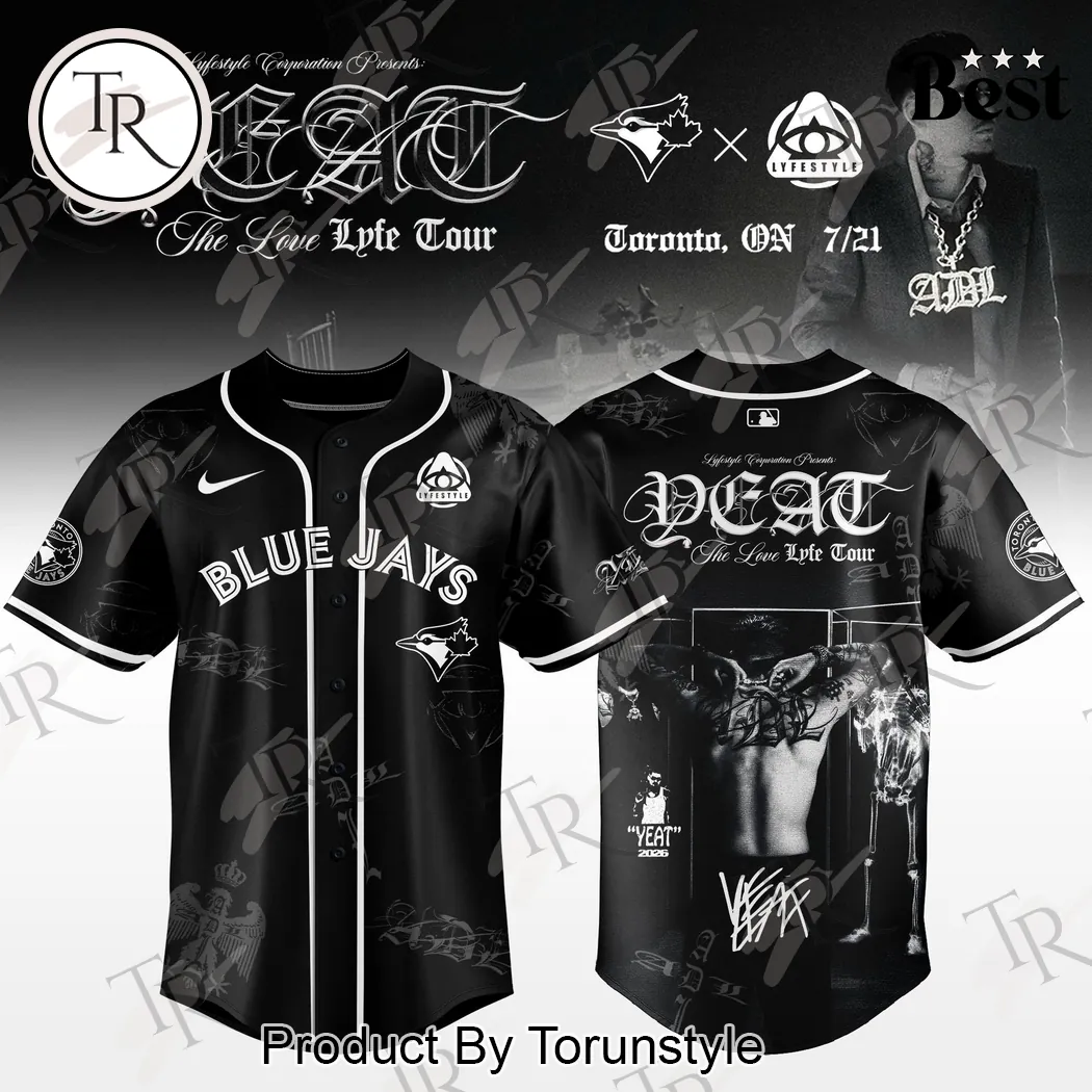 Toronto Blue Jays x YEAT Lyfestyle 2026 Tour Graphic Baseball Jersey Toronto Blue Jays x YEAT Lyfestyle 2026 Tour Graphic Baseball Jersey