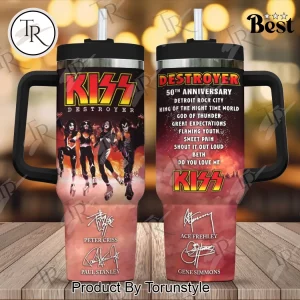 KISS Destroyer 50th Anniversary Band Art Insulated Tumbler
