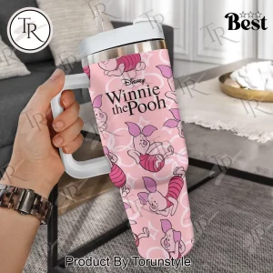 Winnie the Pooh Piglet 100th Anniversary Pink Handled Tumbler