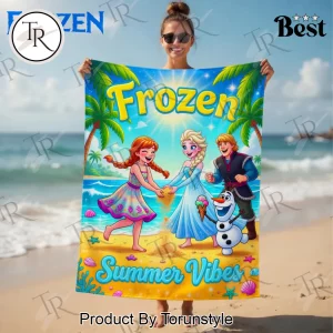 Disney Frozen Characters Vibrant Summer Fun Beach Towel