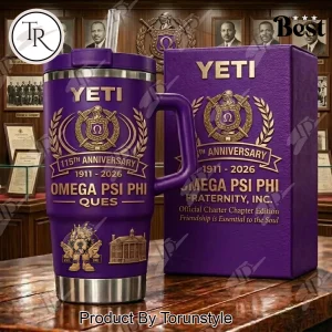 Omega Psi Phi 115th Anniversary 1911-2026 YETI Purple Handle Tumbler