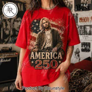 Kurt Cobain America 250 Years Of Freedom Vintage Patriotic Rock Graphic T-Shirt