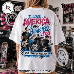 Blink-182 America 250 Years Of Freedom Punk Rock Graphic T-Shirt