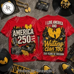 Wu-Tang Clan America 250 Years of Freedom Vintage Red Hip Hop T-Shirt