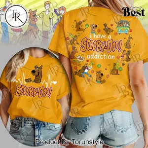 Scooby-Doo Heartbeat and Addiction Double-Sided Cartoon Graphic T-Shirt