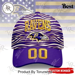 Baltimore Ravens Premium Custom Number Wave Pattern Baseball Cap