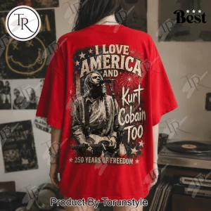 Kurt Cobain America 250 Years Of Freedom Vintage Patriotic Rock Graphic T-Shirt