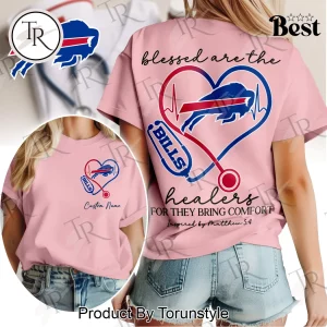 Buffalo Bills NFL Nurse Personalized Heart Stethoscope T-Shirt